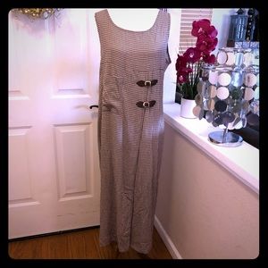 Trio New York Plaid Belted Accent Design Dress